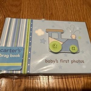 Carter's Baby Brag Book. Blue with train